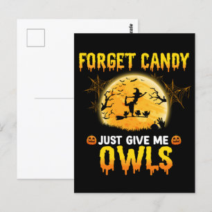 Vergeet Snoep Geef Me Maar Uil Heks Halloween Gesc Briefkaart