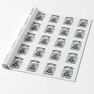 Vergeet Snoep Geef me Moo Deng Halloween Ghost Cadeaupapier