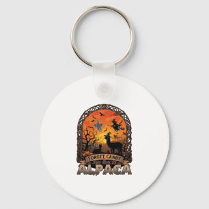Vergeet Snoepgoed Geef Me Alpaca Halloween Geest W Sleutelhanger