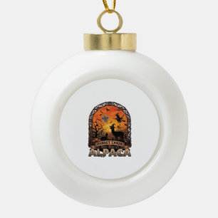Vergeet Snoepjes Geef Me Alpaca Halloween Geest W Keramische Bal Ornament