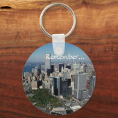 Vergeet ~ Twin Towers Uitzicht~ WTC NYC Manhattan Sleutelhanger (Voorkant)