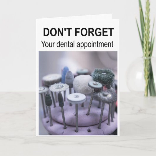Vergeet uw tandartsafspraak niet. kaart (Voorkant)