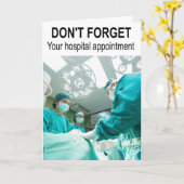 Vergeet uw ziekenhuisafspraak niet. kaart (Gele Bloem)