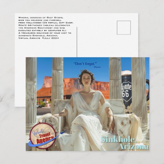 "Vergeet Winona niet" Souvenir Post Kaart (Voorkant / Achterkant)