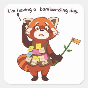 Vergeetachtige rode panda Sticker Schattigee illus