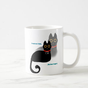Vergeetachtige Zwarte Kat Koffie Mok 11 oz