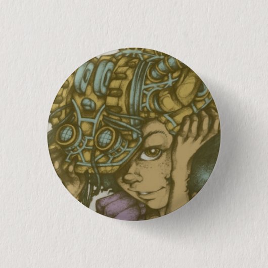 VergeetMeNotHelmet Ronde Button 3,2 Cm (Voorkant)