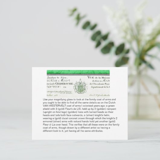 Vergelijk de details van Coats of Arms. Briefkaart (Staand voorkant)