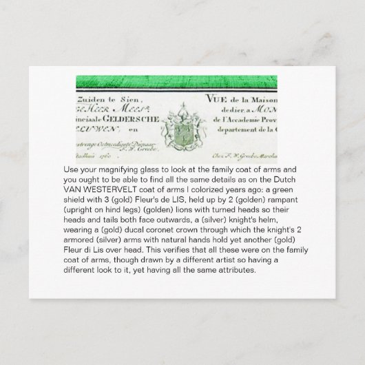 Vergelijk de details van Coats of Arms. Briefkaart (Voorkant)