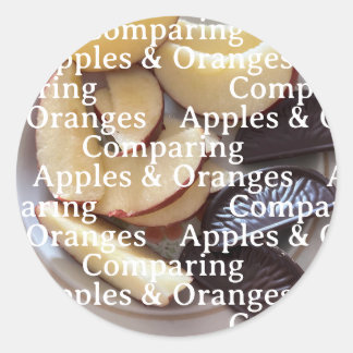Vergelijken van Appels en Sinaasappels Stickers