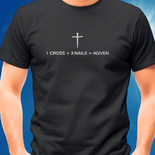 Vergelijking Eén Kruis Drie Spijkers Witte Kruis T-shirt