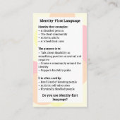 Vergelijking eerste identiteit persoon visitekaartje (Achterkant)