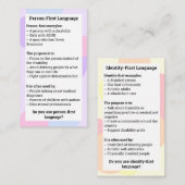 Vergelijking eerste identiteit persoon visitekaartje (Voorkant / Achterkant)