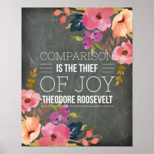 Vergelijking is de dief van alle Joy Chalkboard Poster