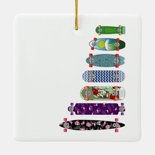 Vergelijking skateboardgrootte keramisch ornament (Achterkant)