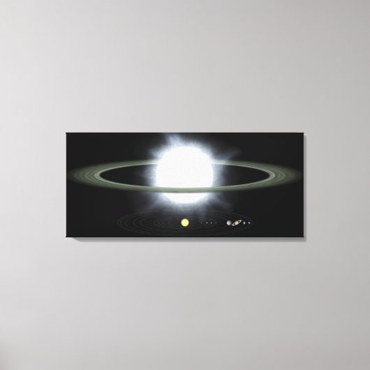 Vergelijking van de grootte van een hyperreuzenste canvas afdruk (Voorkant)