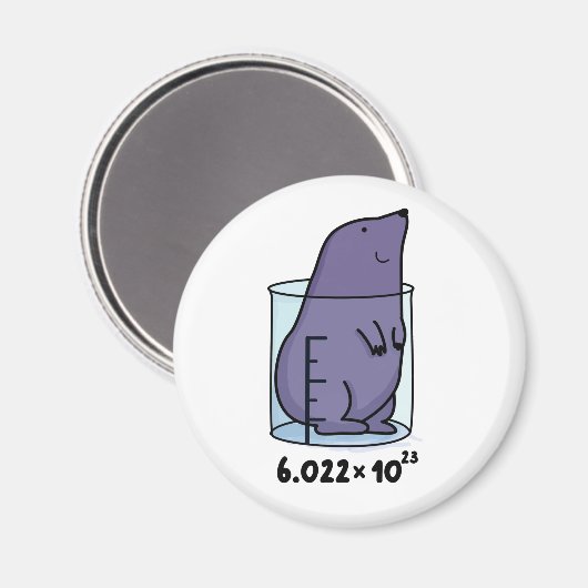 Vergelijking van de mol met een bekertje magneet (Voorkant / Achterkant)