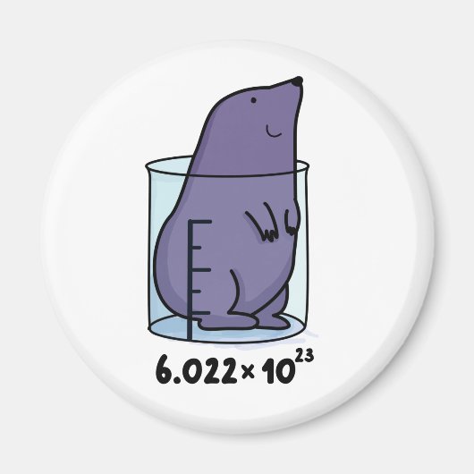 Vergelijking van de mol met een bekertje magneet (Voorkant)