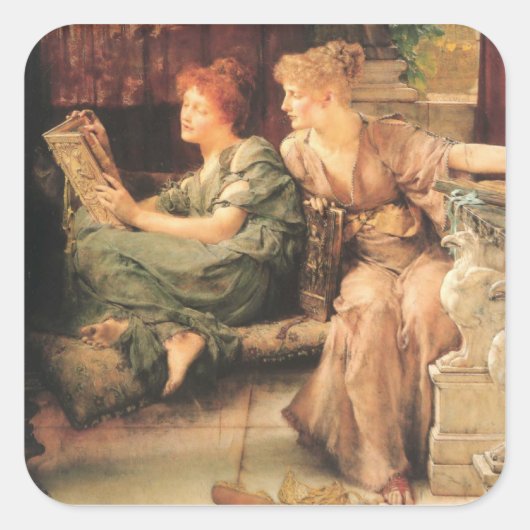 Vergelijkingen door Lawrence Alma-Tadema Vierkante Sticker (Voorkant)