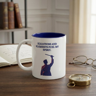 Vergelijkingen & Elementen Voeden Mijn Wetenschapp Tweekleurige Koffiemok