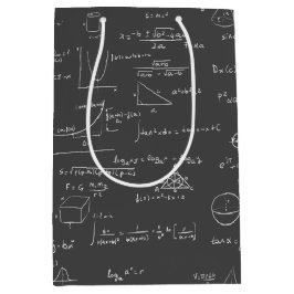 Vergelijkingen en formules voor zwarte en witte wi medium cadeauzakje