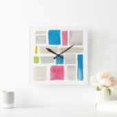 Vergelijkt III Abstracte afdrukken | Sue Schlabach Vierkante Klok (Huis)