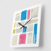Vergelijkt III Abstracte afdrukken | Sue Schlabach Vierkante Klok (Hoek)