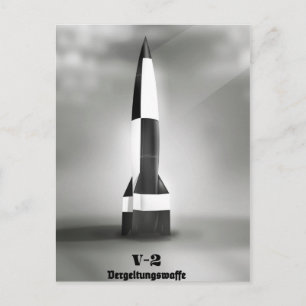 Vergeltungswaffe V2-raket vintage stijl in zwart-w Briefkaart
