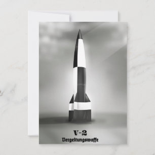 Vergeltungswaffe V2-raket vintage stijl in zwart-w Kaart