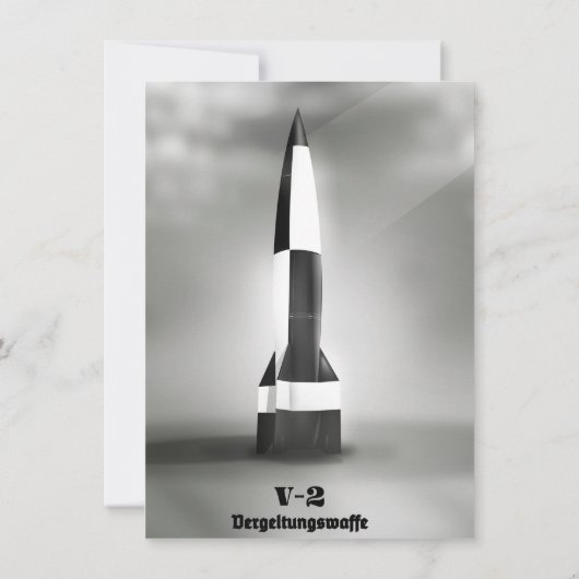 Vergeltungswaffe V2 Rocket B&W stijl. Kaart (Achterkant)