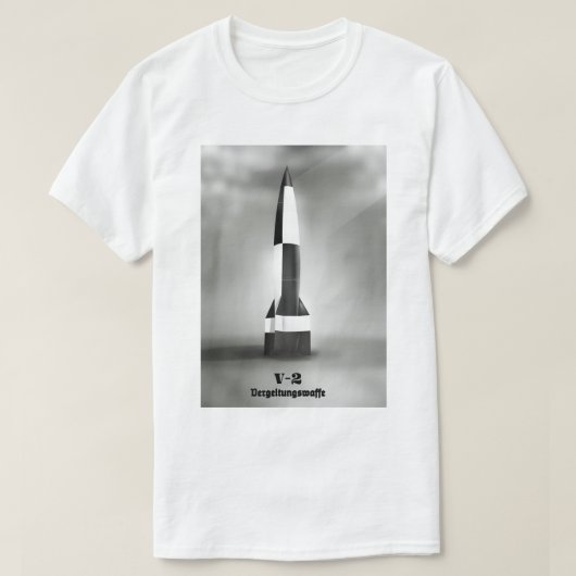 Vergeltungswaffe V2 Rocket B&W stijl. T-shirt (Design voorkant)