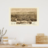 Vergennes, VT Panoramische Kaart - 1890 Poster (Keuken)