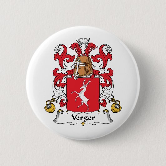 Verger Family Crest Ronde Button 5,7 Cm (Voorkant)