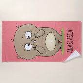 Vergetachtige schattige dikke hamster cartoon strandlaken (Voorkant)