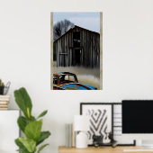Vergeten AI Digitale Fantasie Kunstprint Rustieke Poster (Thuiskantoor)