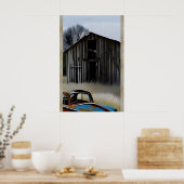 Vergeten AI Digitale Fantasie Kunstprint Rustieke Poster (Keuken)