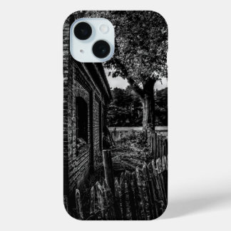 Vergeten Boerderij zwart-wit iPhone 15 Case