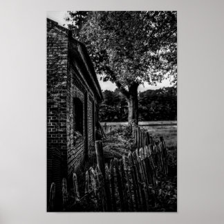Vergeten Boerderij zwart-wit Poster