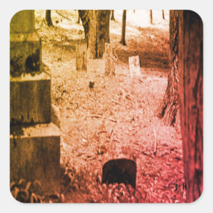 vergeten grave vierkante sticker