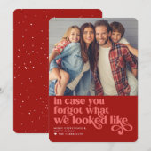 vergeten hoe we eruit zagen | Kerstfoto Feestdagenkaart (Voorkant / Achterkant)