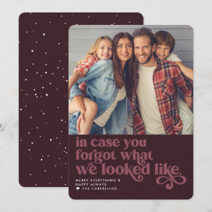 vergeten hoe we eruit zagen   Kerstfoto Feestdagenkaart