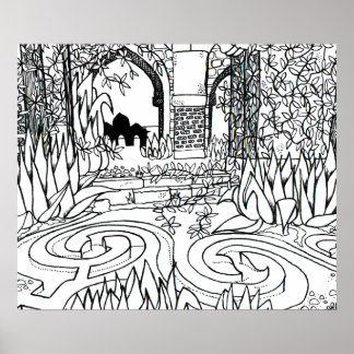 vergeten Indiase tempel Poster