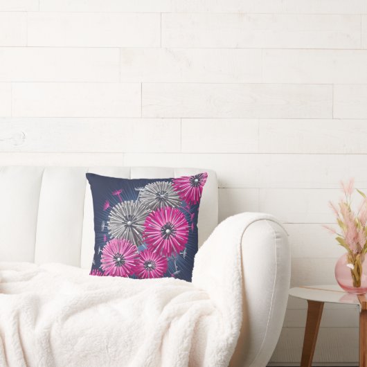 Vergeten Onkruid Grijs Roze Blauwe Paardenbloem Kussen (Bank)