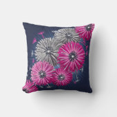 Vergeten Onkruid Grijs Roze Blauwe Paardenbloem Kussen (Voorkant)