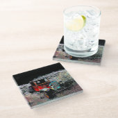 vergeten - Oude  vrachtwagen Glazen Onderzetter (Schuin)