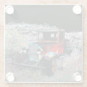 vergeten - Oude  vrachtwagen Glazen Onderzetter (Achterkant)