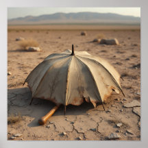 Vergeten Relic - Verweerde paraplu in de woestijn