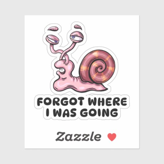 Vergeten waar ik naar toe ging slak sticker (Vel)