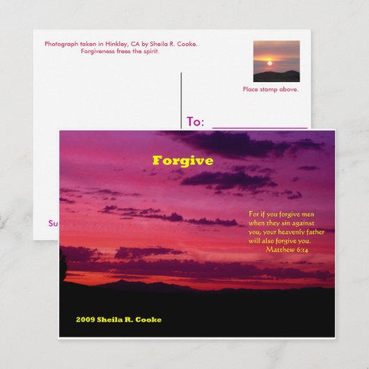 Vergeven Briefkaart (Voorkant / Achterkant)