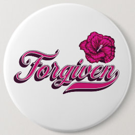 Vergeven Hibiscus Ronde Button 6,0 Cm